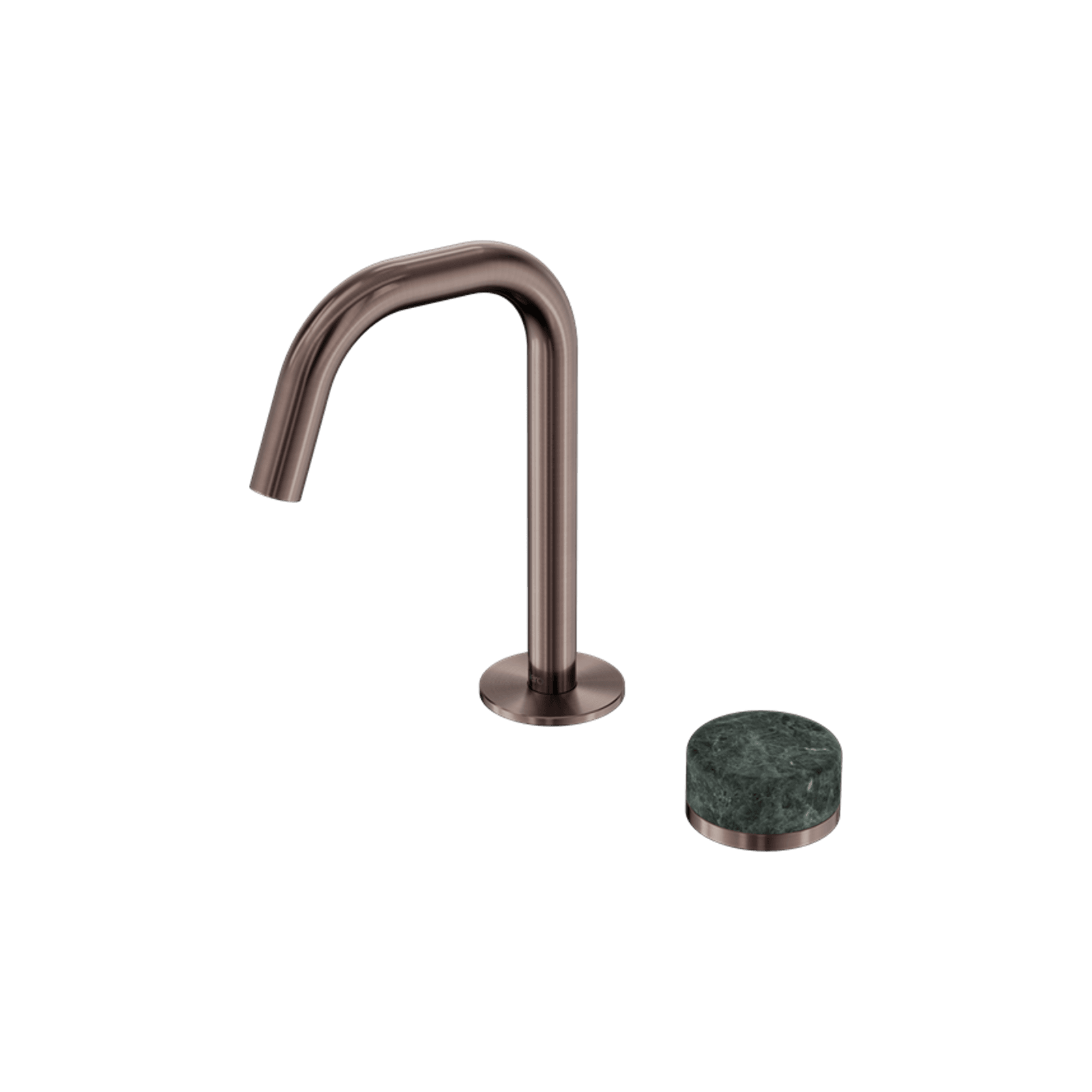 Serenity Basin Mixer Edge Spout Verde Alpi Handle Brushed Bronze gallery detail image