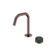 Serenity Basin Mixer Edge Spout Verde Alpi Handle Brushed Bronze gallery detail image