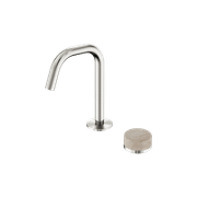Serenity Basin Mixer Edge Spout Rome Travertine Handle Brushed Nickel gallery detail image