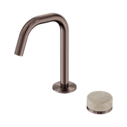 Serenity Basin Mixer Edge Spout Rome Travertine Handle Brushed Bronze gallery detail image