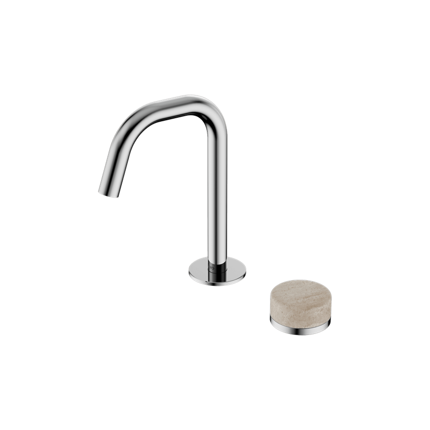 Serenity Basin Mixer Edge Spout Rome Travertine Handle Chrome gallery detail image