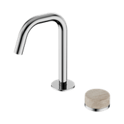 Serenity Basin Mixer Edge Spout Rome Travertine Handle Chrome gallery detail image
