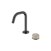 Serenity Basin Mixer Edge Spout Rome Travertine Handle Gun Metal gallery detail image