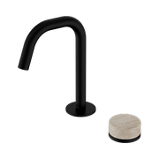 Serenity Basin Mixer Edge Spout Rome Travertine Handle Matte Black gallery detail image