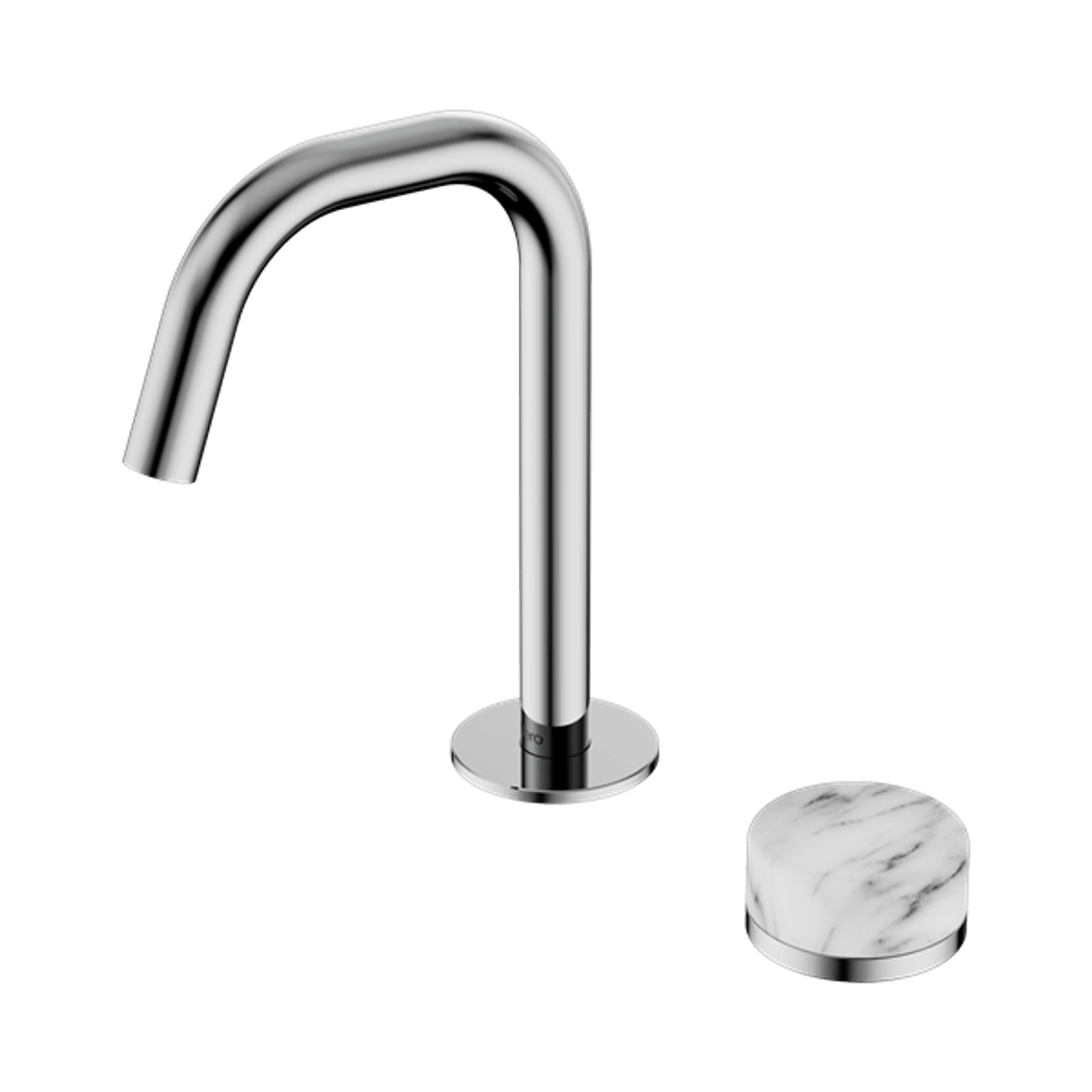 Serenity Basin Mixer Edge Spout Arabescato Corchia Handle Chrome gallery detail image