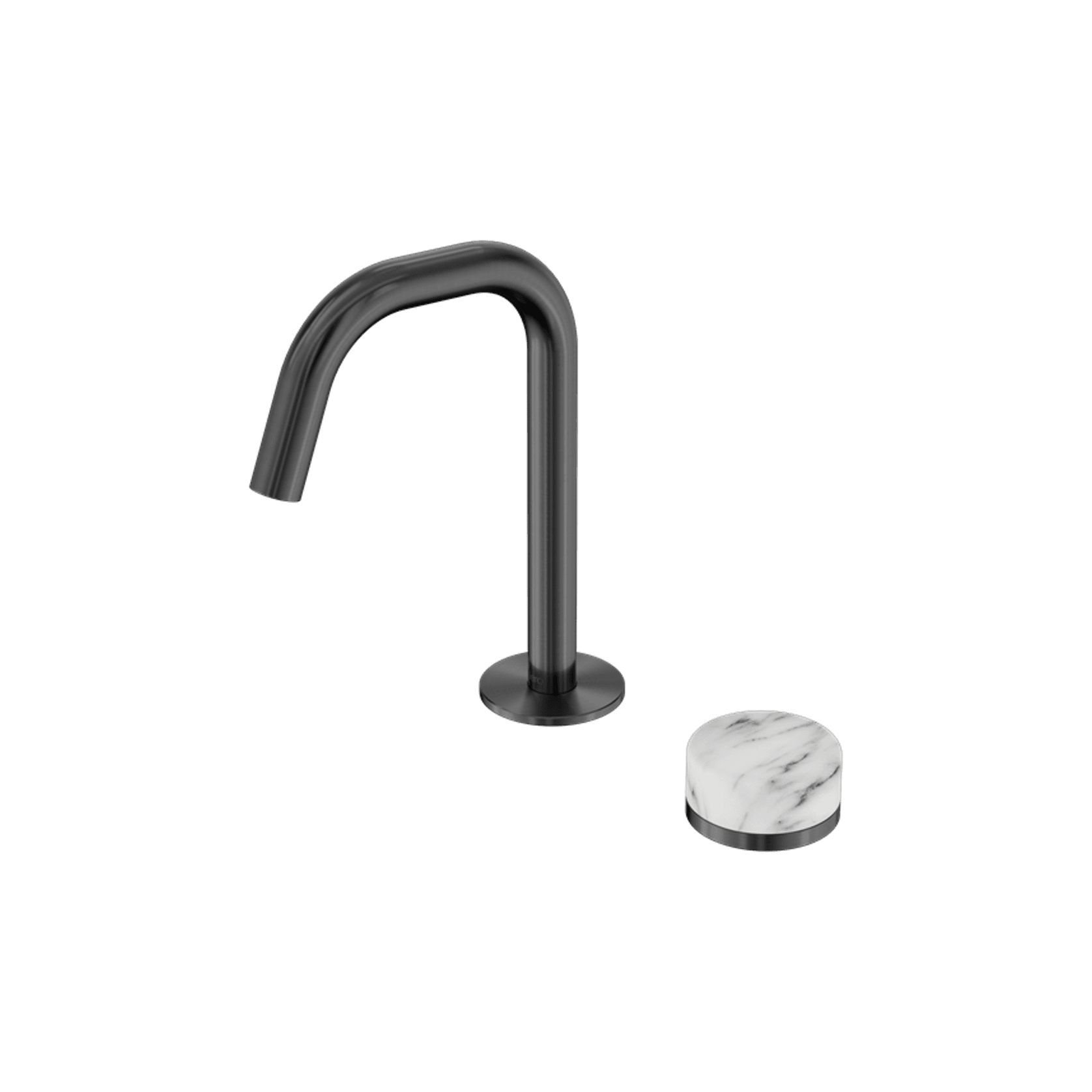 Serenity Basin Mixer Edge Spout Arabescato Corchia Handle Gun Metal gallery detail image