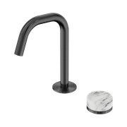 Serenity Basin Mixer Edge Spout Arabescato Corchia Handle Gun Metal gallery detail image