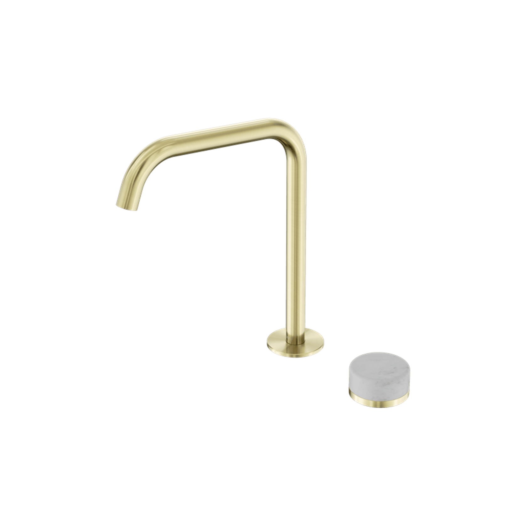 Serenity Bath/Kitchen Mixer Edge Spout Carrara Handle Brushed Gold gallery detail image