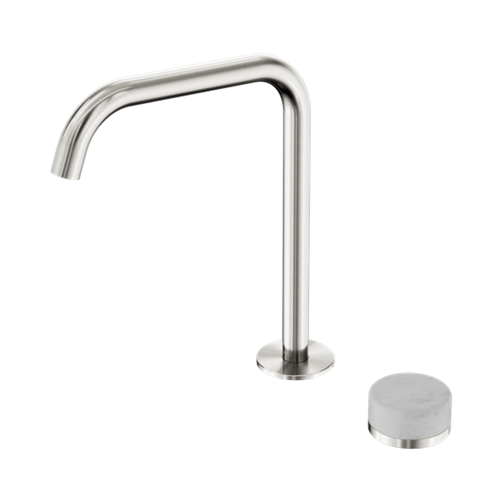 Serenity Bath/Kitchen Mixer Edge Spout Carrara Handle Brushed Nickel gallery detail image