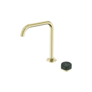 Serenity Bath/Kitchen Mixer Edge Spout Verde Alpi Handle Brushed Gold gallery detail image