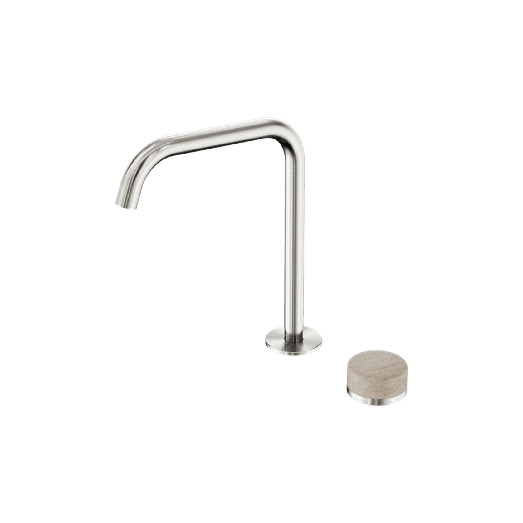 Serenity Bath/Kitchen Mixer Edge Spout Rome Travertine Handle Brushed Nickel gallery detail image