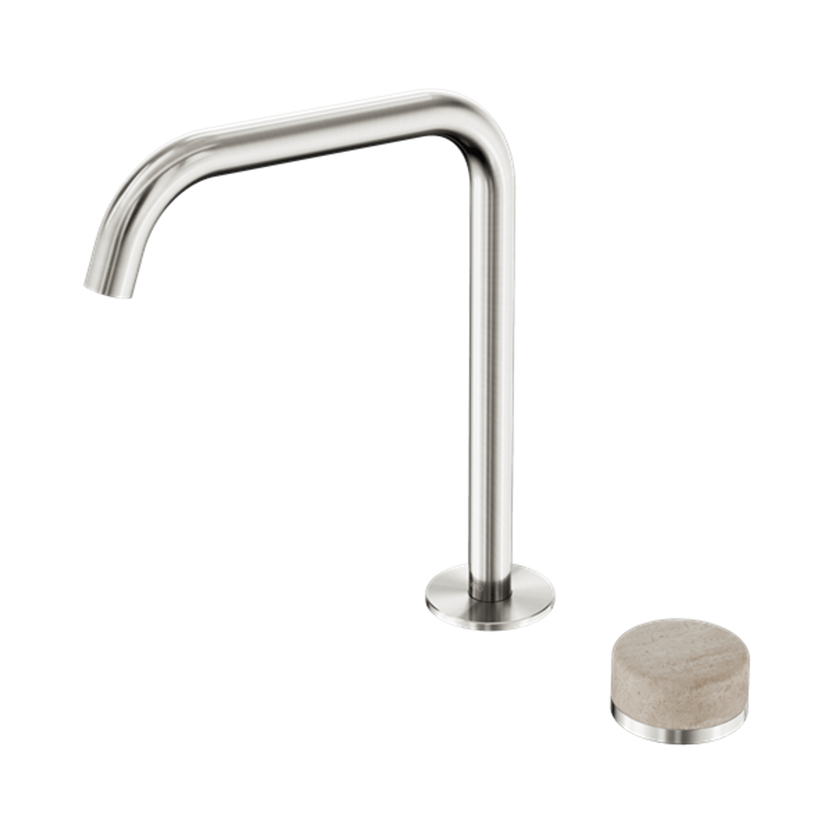 Serenity Bath/Kitchen Mixer Edge Spout Rome Travertine Handle Brushed Nickel gallery detail image