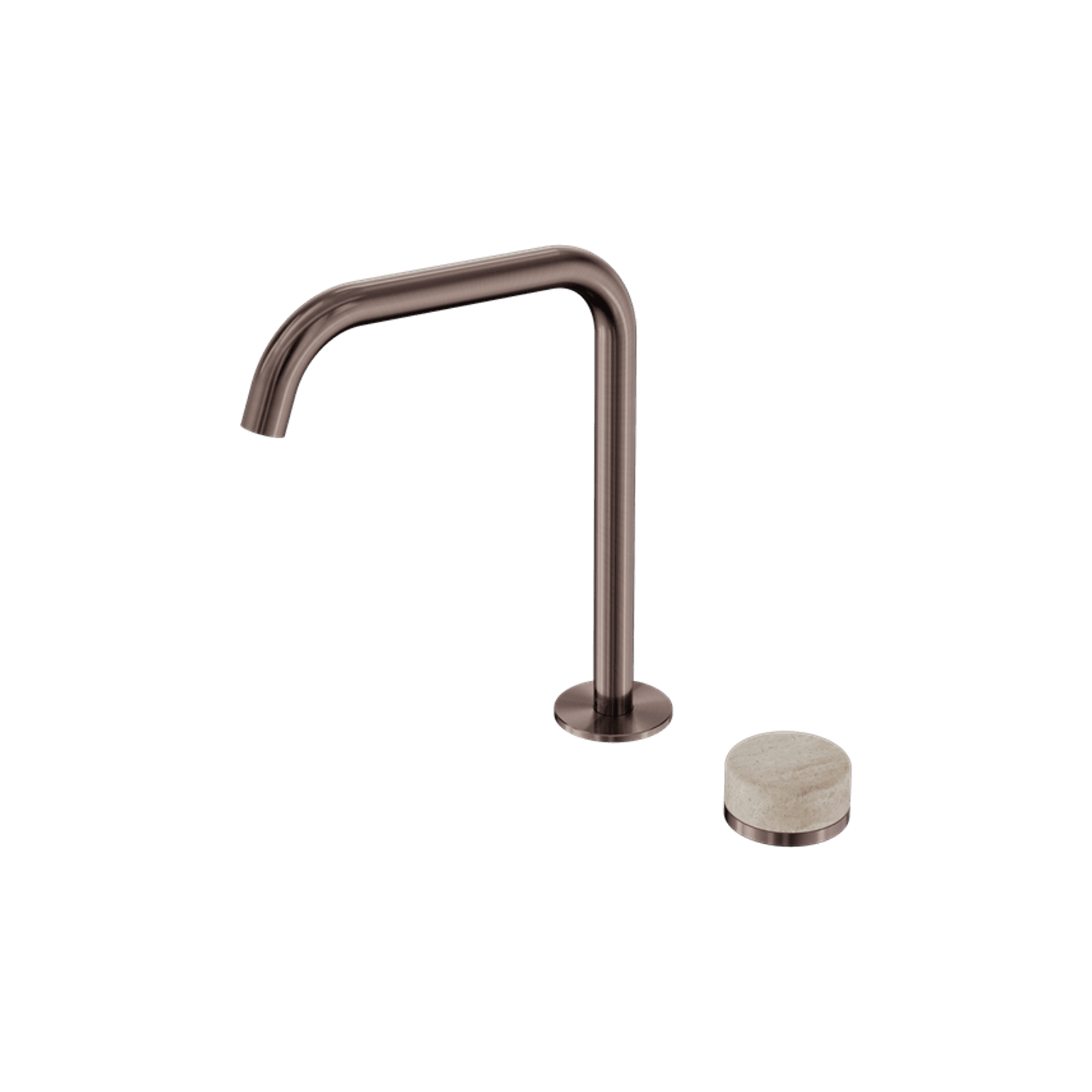 Serenity Bath/Kitchen Mixer Edge Spout Rome Travertine Handle Brushed Bronze gallery detail image