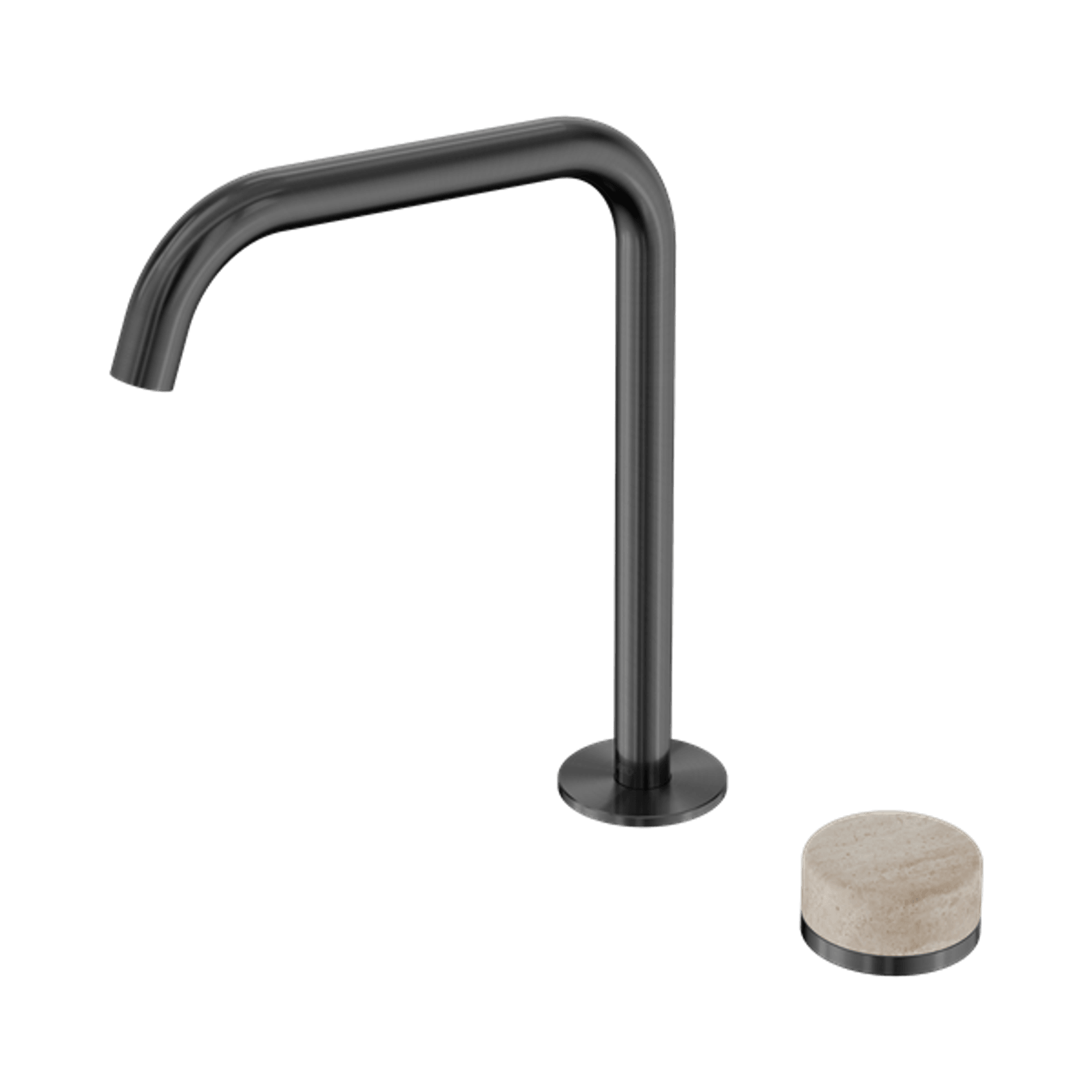 Serenity Bath/Kitchen Mixer Edge Spout Rome Travertine Handle Gun Metal gallery detail image