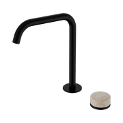 Serenity Bath/Kitchen Mixer Edge Spout Rome Travertine Handle Matte Black gallery detail image