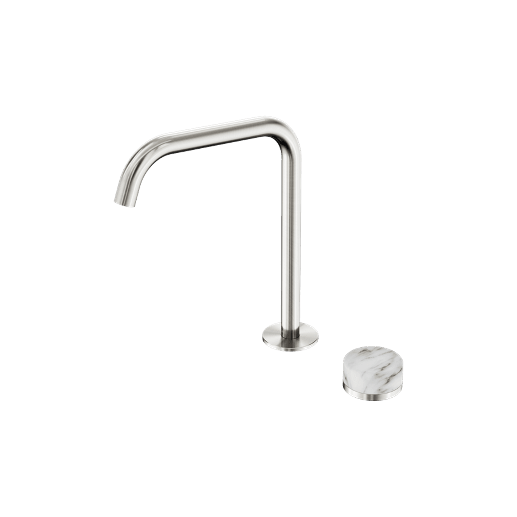 Serenity Bath/Kitchen Mixer Edge Spout Arabescato Corchia Handle Brushed Nickel gallery detail image