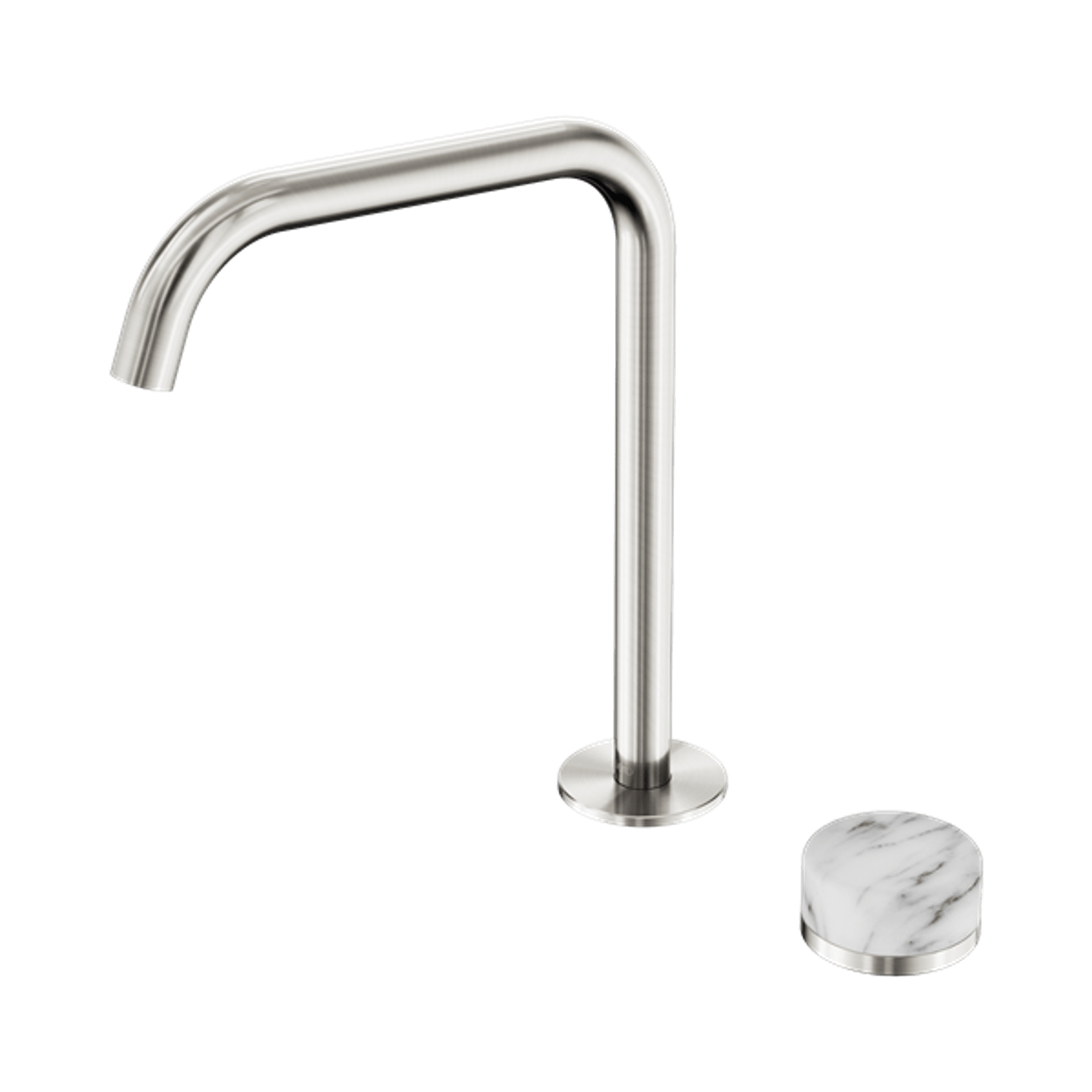 Serenity Bath/Kitchen Mixer Edge Spout Arabescato Corchia Handle Brushed Nickel gallery detail image