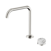Serenity Bath/Kitchen Mixer Edge Spout Arabescato Corchia Handle Brushed Nickel gallery detail image