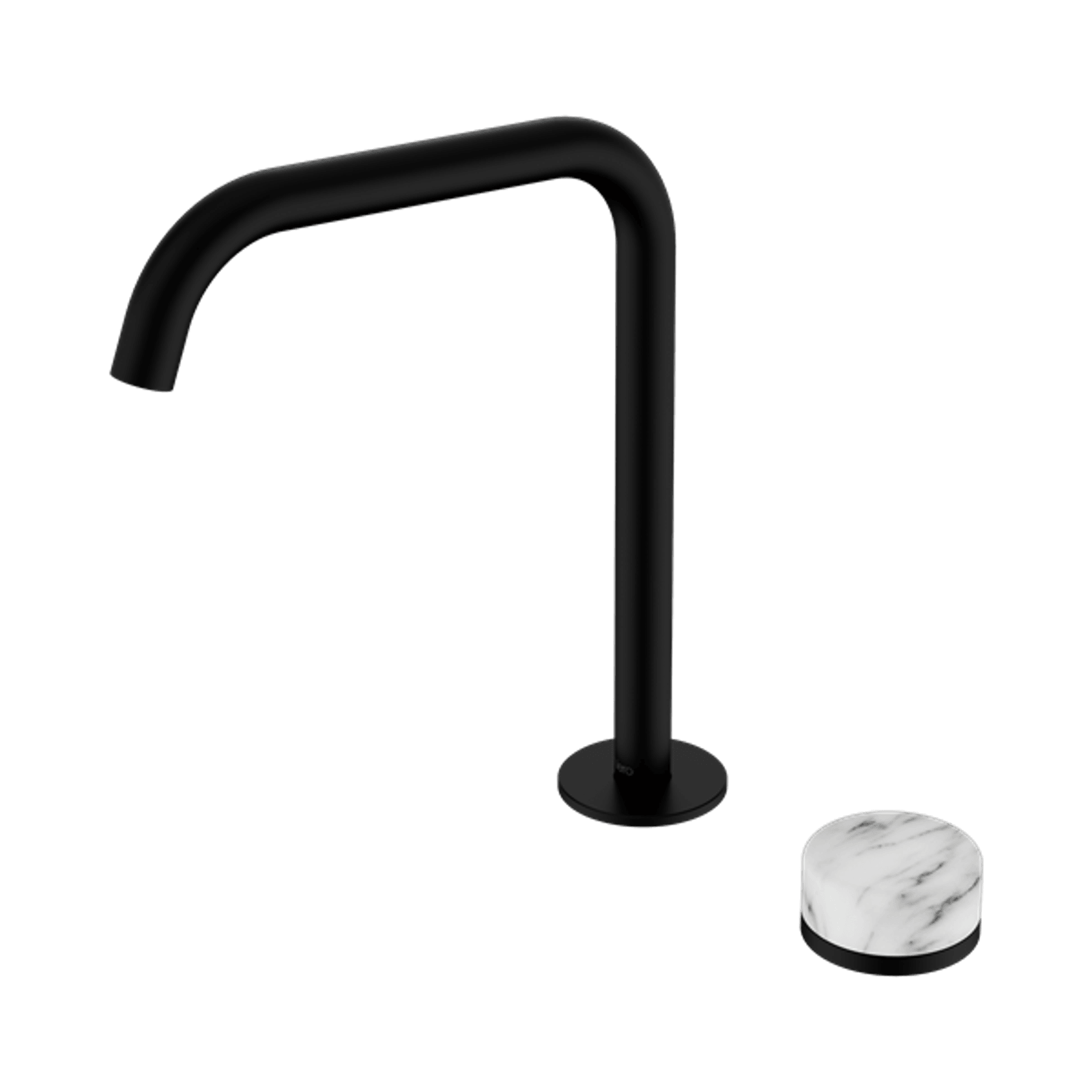 Serenity Bath/Kitchen Mixer Edge Spout Arabescato Corchia Handle Matte Black gallery detail image