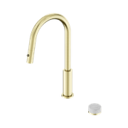 Serenity pull out kitchen Set Carrara Handle Brushed Gold gallery detail image