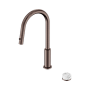 Serenity pull out kitchen Set Arabescato Corchia Handle Brushed Bronze gallery detail image