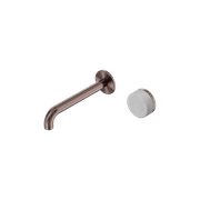 Serenity Wall Basin Mixer 185mm Spout Carrara Handle Brushed Bronze gallery detail image