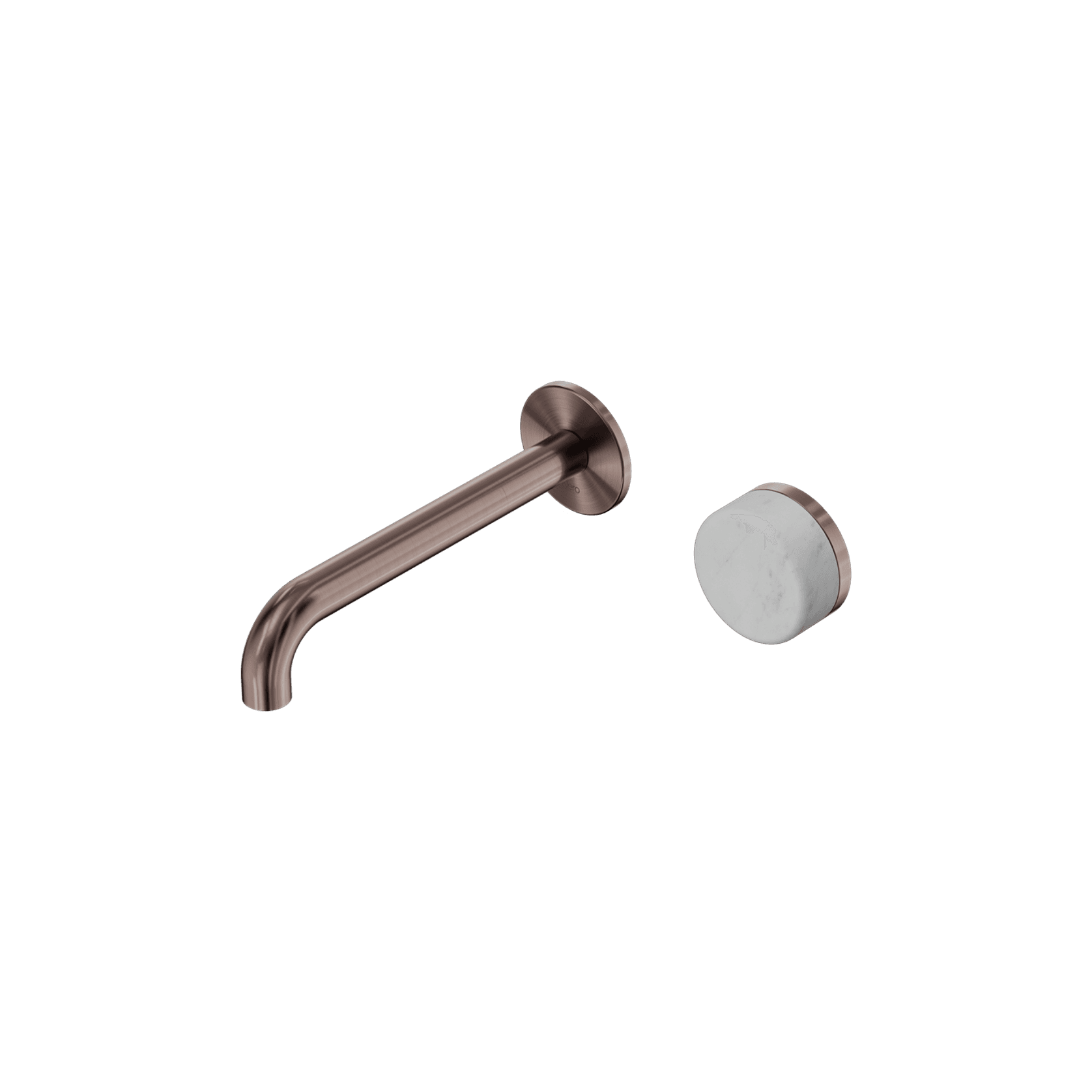 Serenity Wall Basin Mixer 160mm Spout Carrara Handle Brushed Bronze gallery detail image
