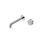 Serenity Wall Basin Mixer 220mm Spout Carrara Handle Chrome gallery detail image