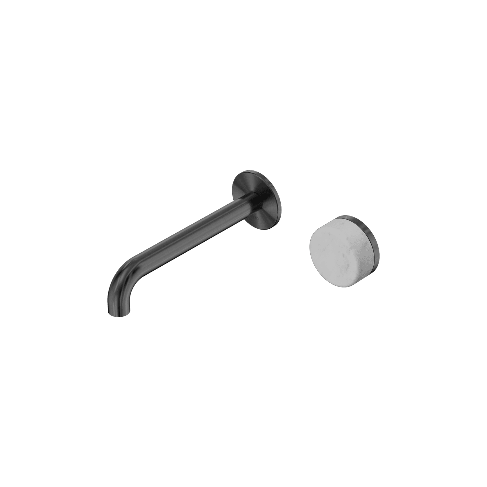 Serenity Wall Basin Mixer 185mm Spout Carrara Handle Gun Metal gallery detail image