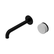 Serenity Wall Basin Mixer 160mm Spout Carrara Handle Matte Black gallery detail image