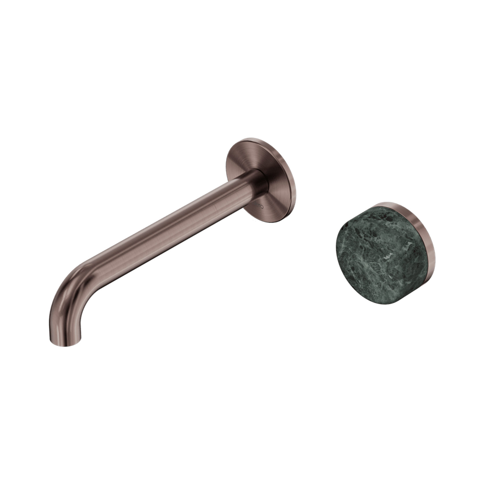 Serenity Wall Basin Mixer 185mm Spout Verde Alpi Handle Brushed Bronze gallery detail image