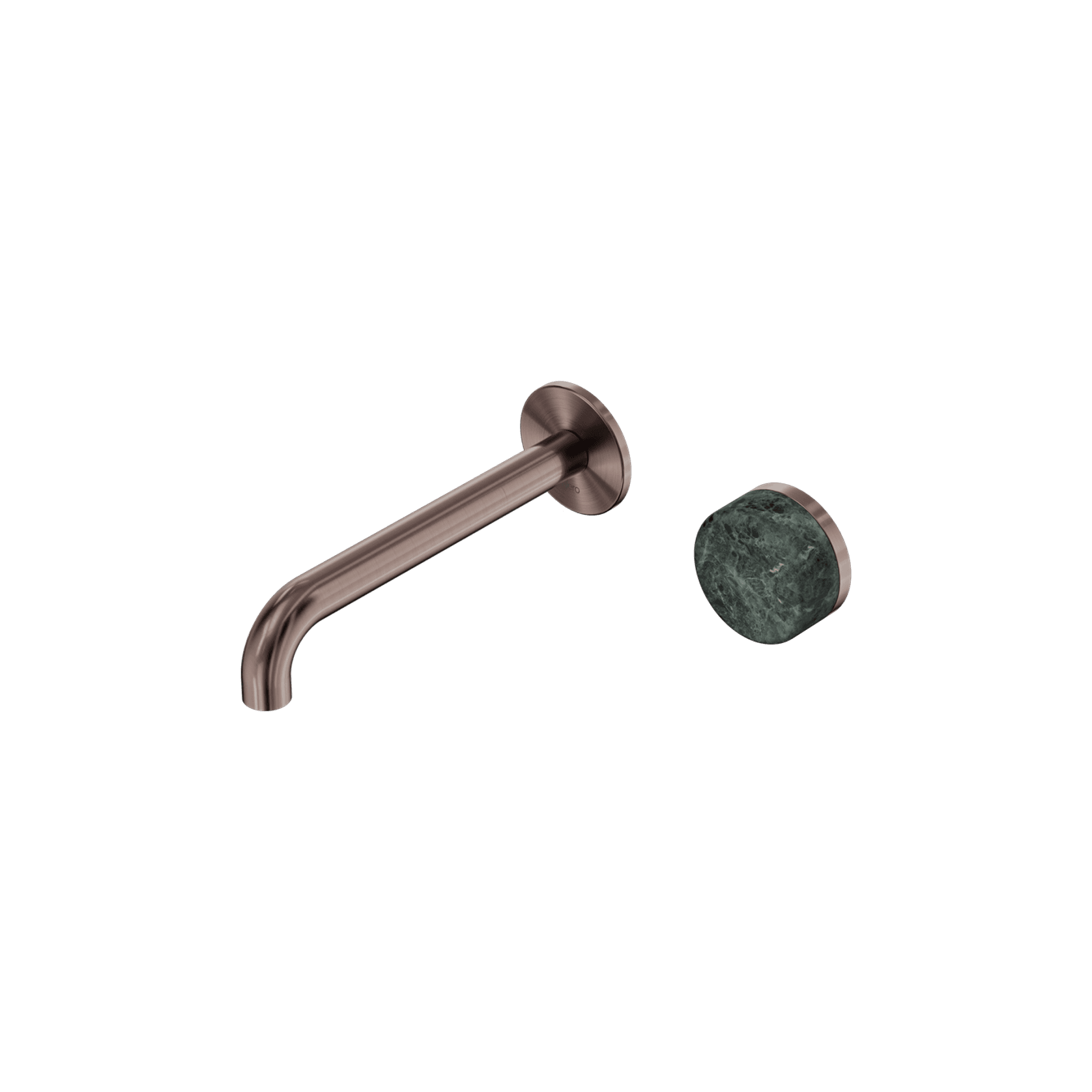 Serenity Wall Basin Mixer 220mm Spout Verde Alpi Handle Brushed Bronze gallery detail image