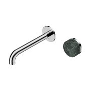 Serenity Wall Basin Mixer 220mm Spout Verde Alpi Handle Chrome gallery detail image