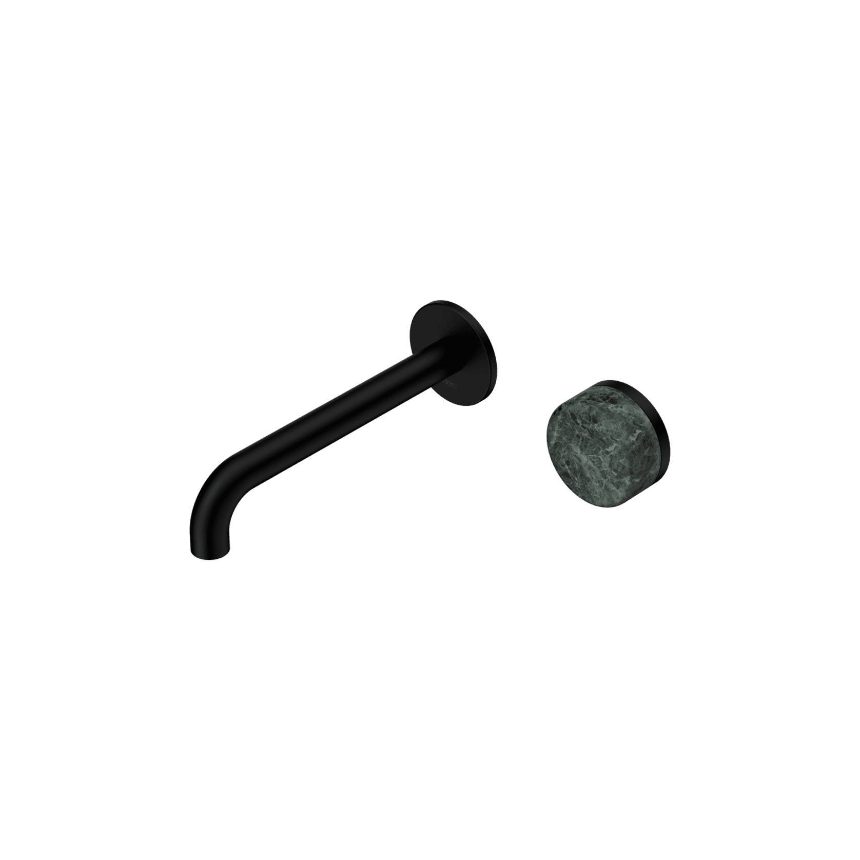 Serenity Wall Basin Mixer 185mm Spout Verde Alpi Handle Matte Black gallery detail image