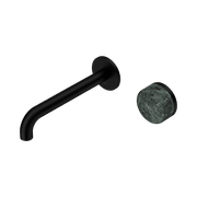 Serenity Wall Basin Mixer 220mm Spout Verde Alpi Handle Matte Black gallery detail image