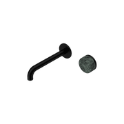 Serenity Wall Basin Mixer 220mm Spout Verde Alpi Handle Matte Black gallery detail image