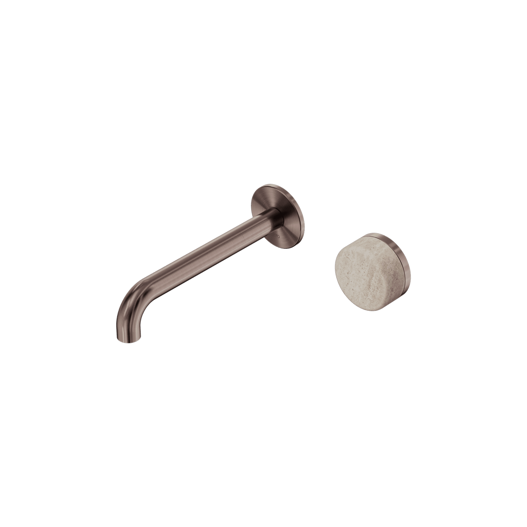 Serenity Wall Basin Mixer 160mm Spout Rome Travertine Handle Brushed Bronze gallery detail image