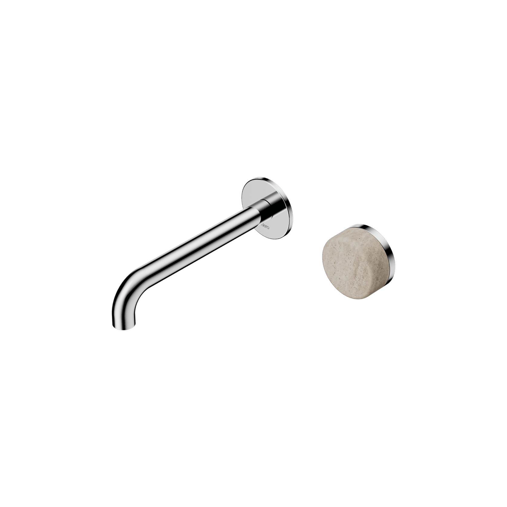 Serenity Wall Basin Mixer 220mm Spout Rome Travertine Handle Chrome gallery detail image