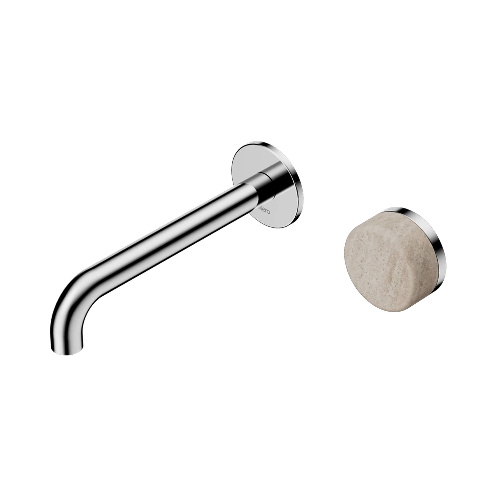 Serenity Wall Basin Mixer 220mm Spout Rome Travertine Handle Chrome gallery detail image