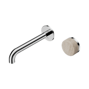 Serenity Wall Basin Mixer 220mm Spout Rome Travertine Handle Chrome gallery detail image