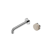 Serenity Wall Basin Mixer 220mm Spout Rome Travertine Handle Chrome gallery detail image