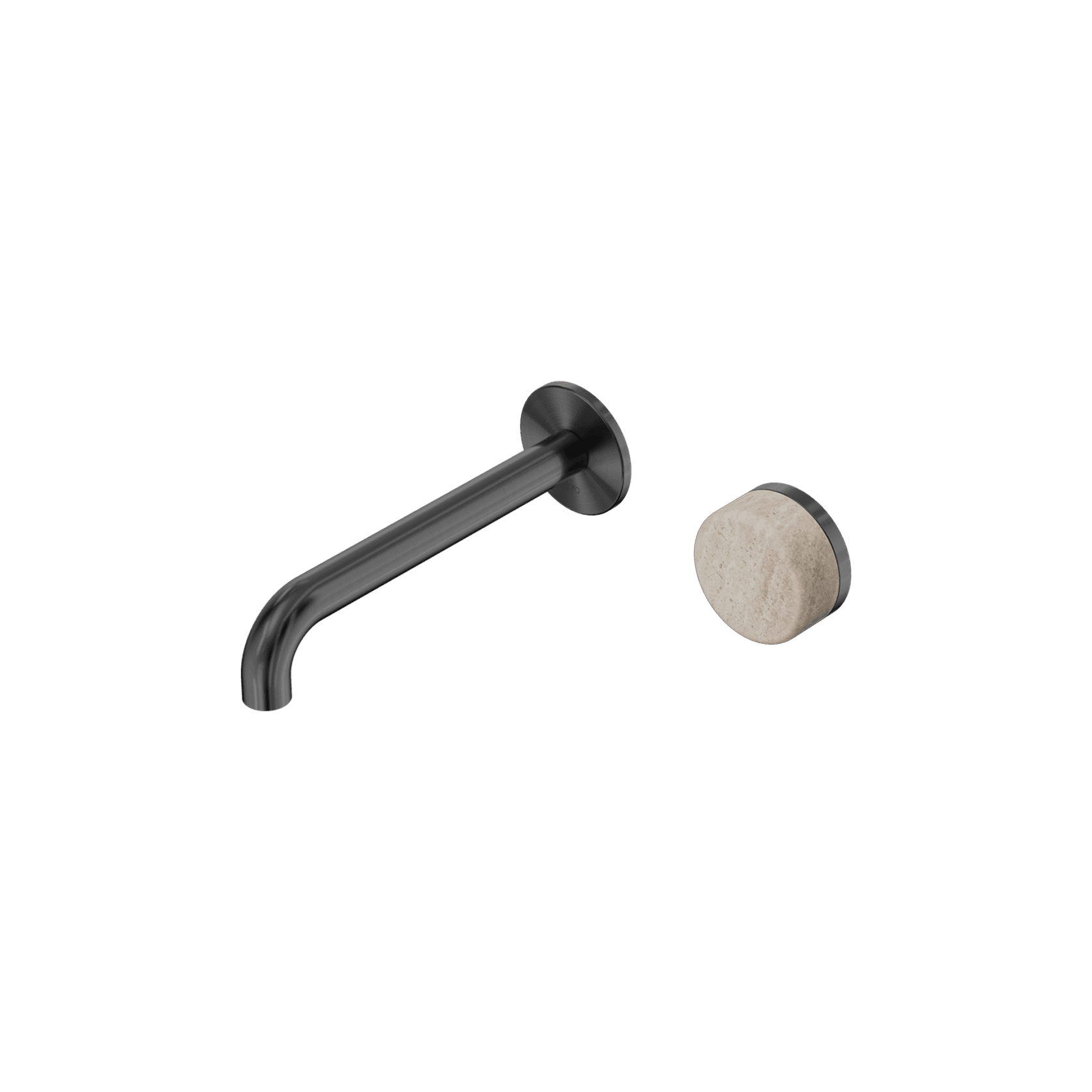 Serenity Wall Basin Mixer 220mm Spout Rome Travertine Handle Gun Metal gallery detail image