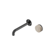 Serenity Wall Basin Mixer 220mm Spout Rome Travertine Handle Gun Metal gallery detail image