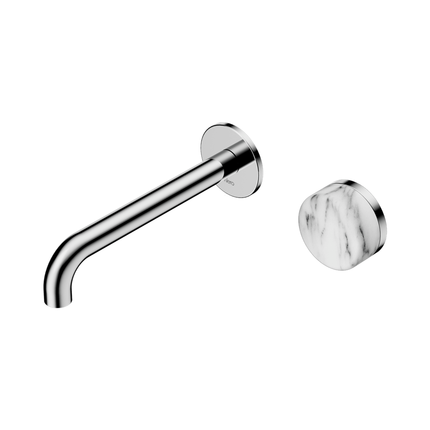 Serenity Wall Basin Mixer 160mm Spout Arabescato Corchia Handle Chrome gallery detail image