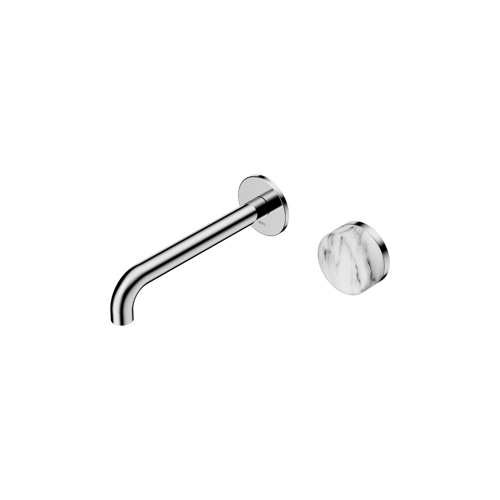 Serenity Wall Basin Mixer 185mm Spout Arabescato Corchia Handle Chrome gallery detail image