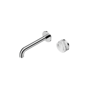 Serenity Wall Basin Mixer 185mm Spout Arabescato Corchia Handle Chrome gallery detail image