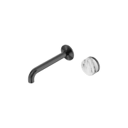 Serenity Wall Basin Mixer 160mm Spout Arabescato Corchia Handle Gun Metal gallery detail image