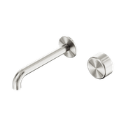 Serenity Wall Basin Mixer 160mm Spout Metal Handle Brushed Nickel gallery detail image