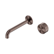 Serenity Wall Basin Mixer 160mm Spout Metal Handle Brushed Bronze gallery detail image