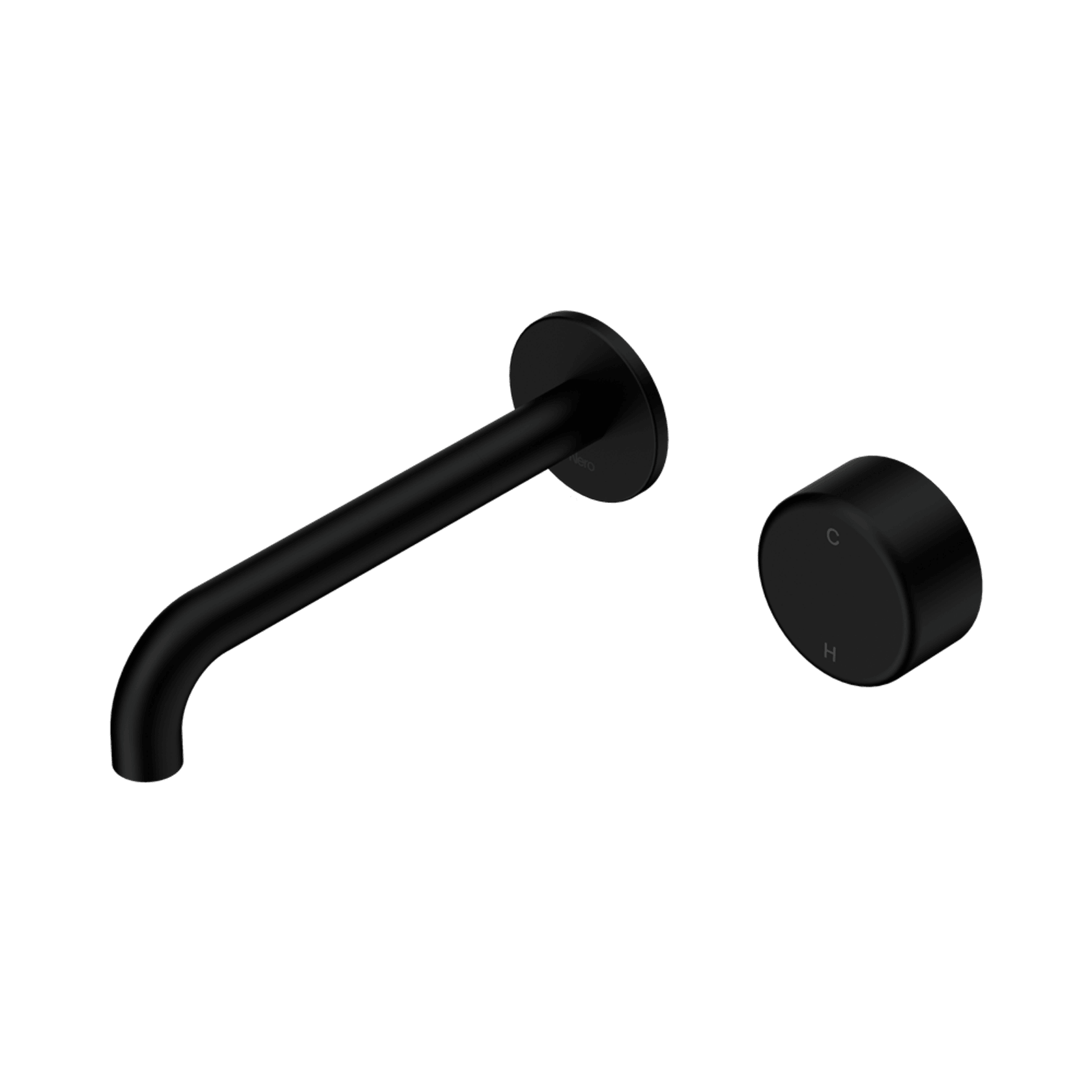 Serenity Wall Basin Mixer 185mm Spout Metal Handle Matte Black gallery detail image